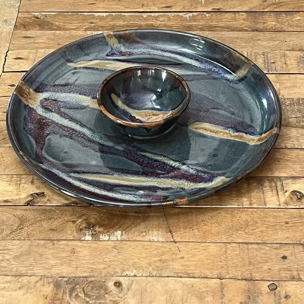 Art Studio Pottery Fairhaven Ceramic Chip Dip Platter 13